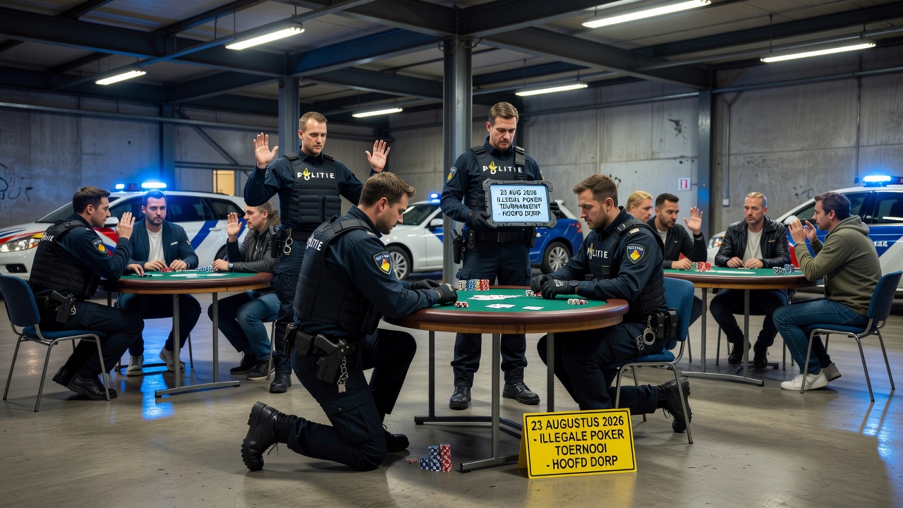 Overzicht van de locatie en omgeving in Hoofddorp waar het tweede illegale toernooi werd aangetroffen